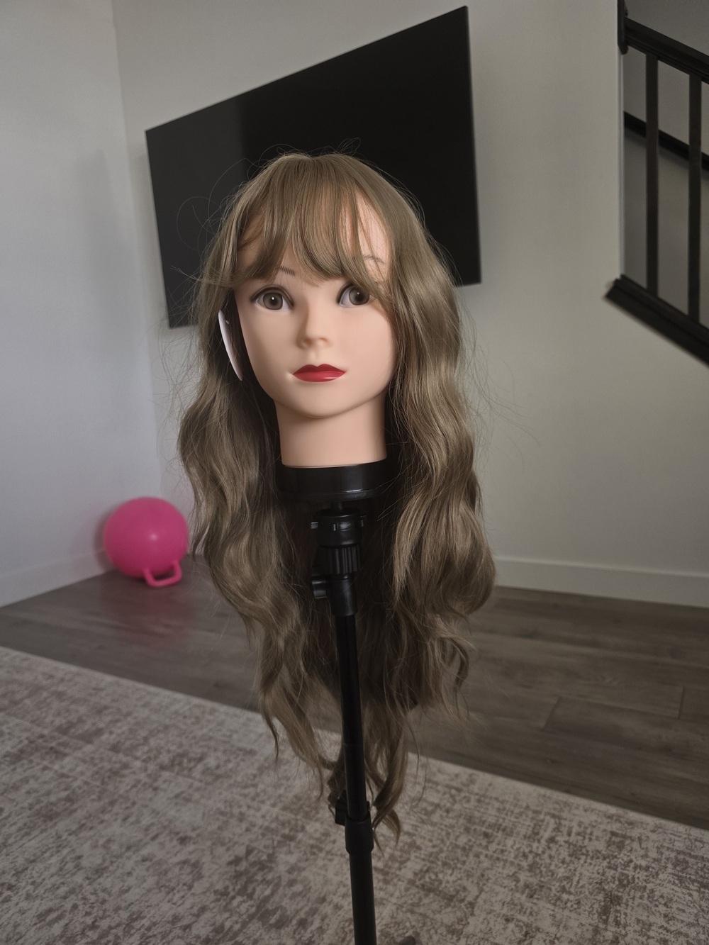 Professional Long Wavy Mannequin Training Head - Light Brown